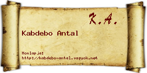 Kabdebo Antal névjegykártya